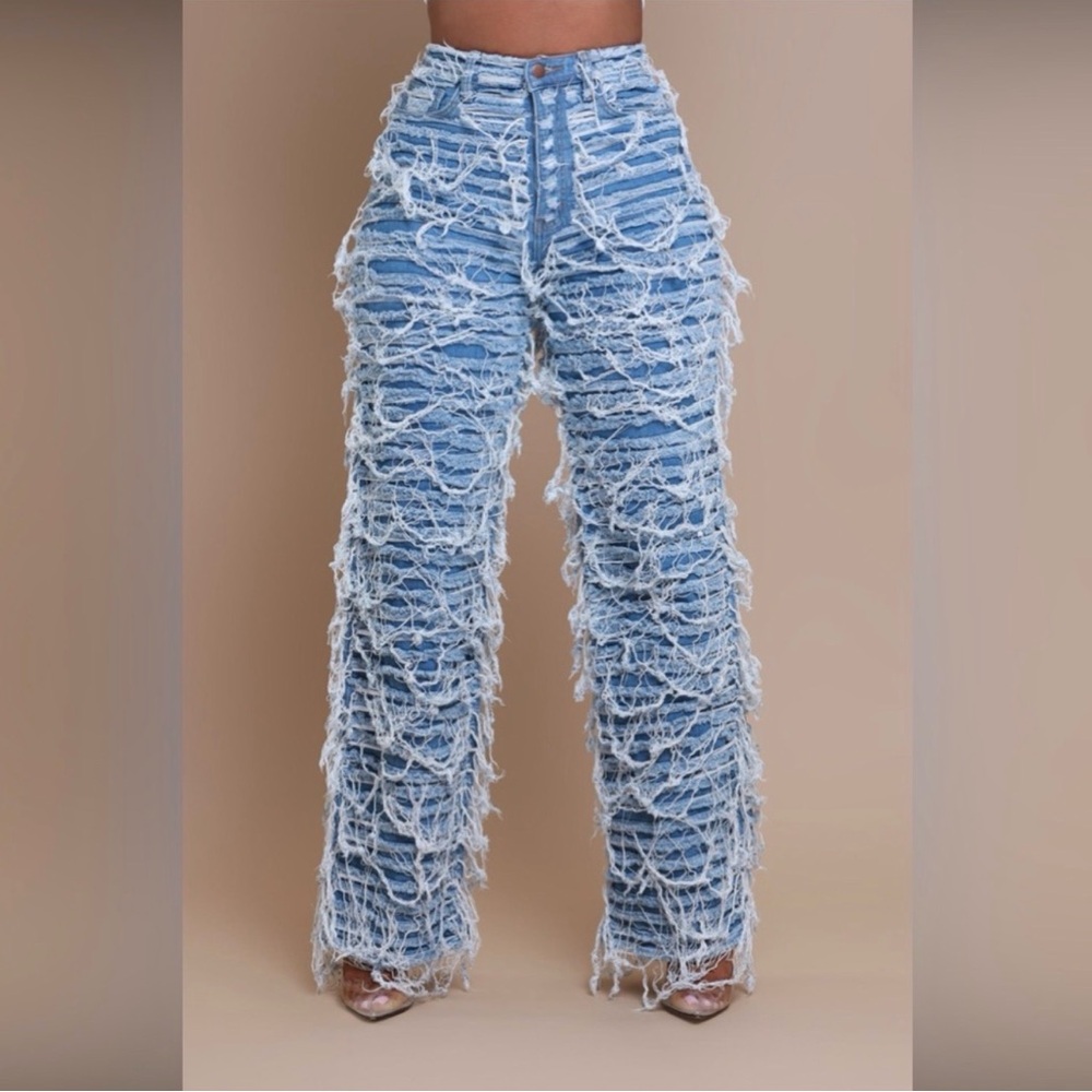 2x Swankaposh Distressed Blue Denim Jeans